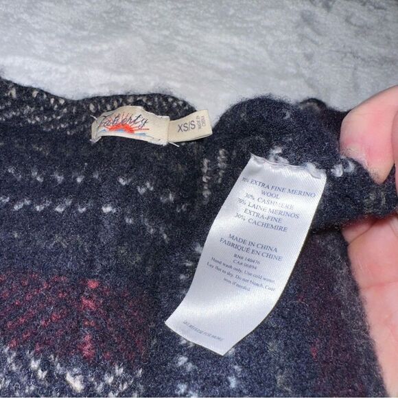 Faherty Womens Wool Cashmere Fringe Boho Cardigan XS/S GUC - Picture 7 of 11